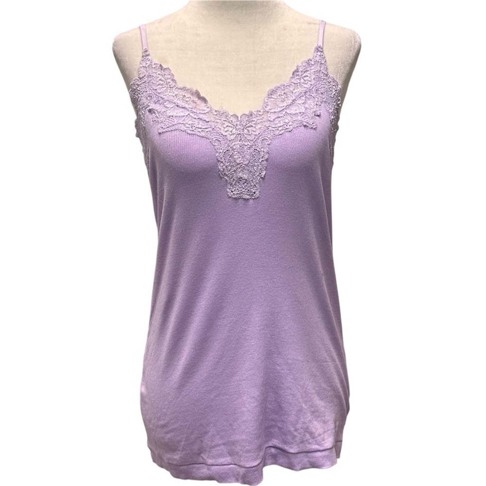 BANANA REPUBLIC Lilac Stretch Camisole with Lace M
